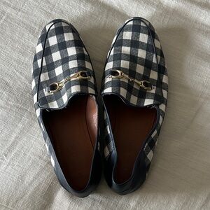 Coach Black and White Plaid Loafers